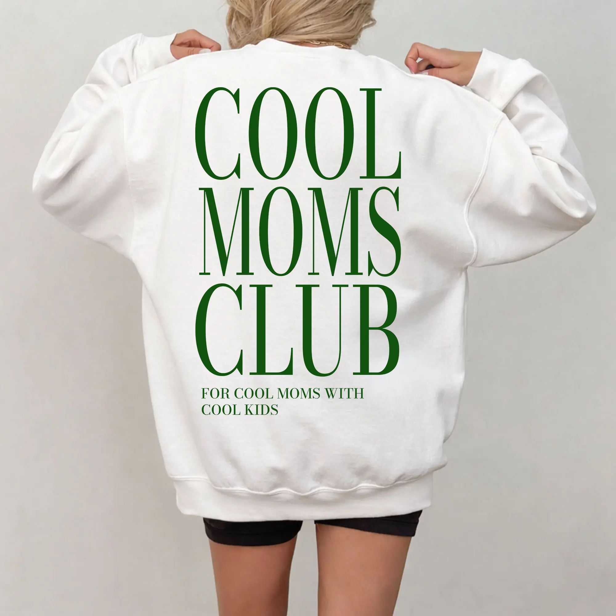 Cool Moms Club Sweatshirt, Family Matching Shirt, Mama Shirts, Mother's Day Sweater, Graphic Printed Cotton Womenswear Top