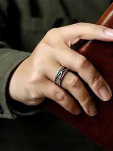 Time and space ring retro Wukong black ring Punk Style Ring gothic Adjustable Rings open ring men's handmade designer jewelry accessories anime couple gift