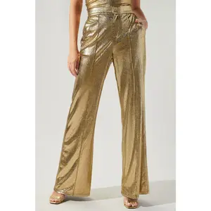 Primadonna Pintuck Wide Leg Liquid Gold Pants