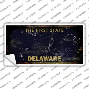Delaware State Rusty Novelty Sticker Decal