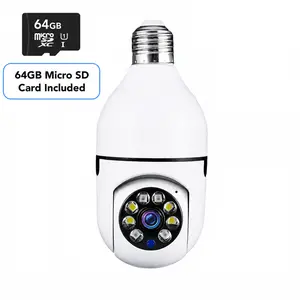 Sight Bulb Security Camera with 64 GB SD Card Two Way Talk HD Video WiFi Smart Indoor Outdoor Night Vision 360 Degree Motion Detection with Simple Installation and Free App