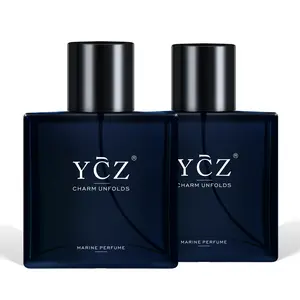 YCZ Midnight Marine Eau De Parfum 2-Pack Unisex 50ml Ocean Fresh Aromatic Woody Scent with Pink Pepper & Jasmine Notes for Him & Her Luxurious Perfume Floral Bergamot