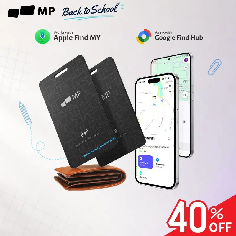 GPS Tracker, 1.6mm Slim Anti-Lost Device works with Apple Find My and Android, No Monthly Fee, Rechargeable Smart Tracking Card /GPS for Wallet, with Left-Behind Remind & Loud Alerts, Gift under $30