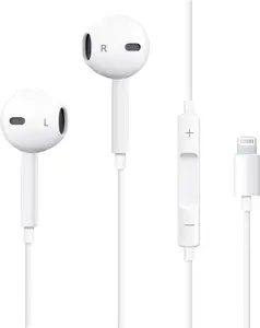 Earbuds, Wired Earphones (Built-in Microphone & Volume Control) Noise Canceling Isolating Headphones for iPhone 14/13/12/11/SE/X/XR/XS/8/7