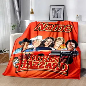 [Personalized Flannel Throw] Customizable Dukes of Hazzard B Soft Flannel Bed Throw & Sofa Throw | Year-Round Comfort, Contemporary Design, Personalized Present  Breathable, lightweight and soft