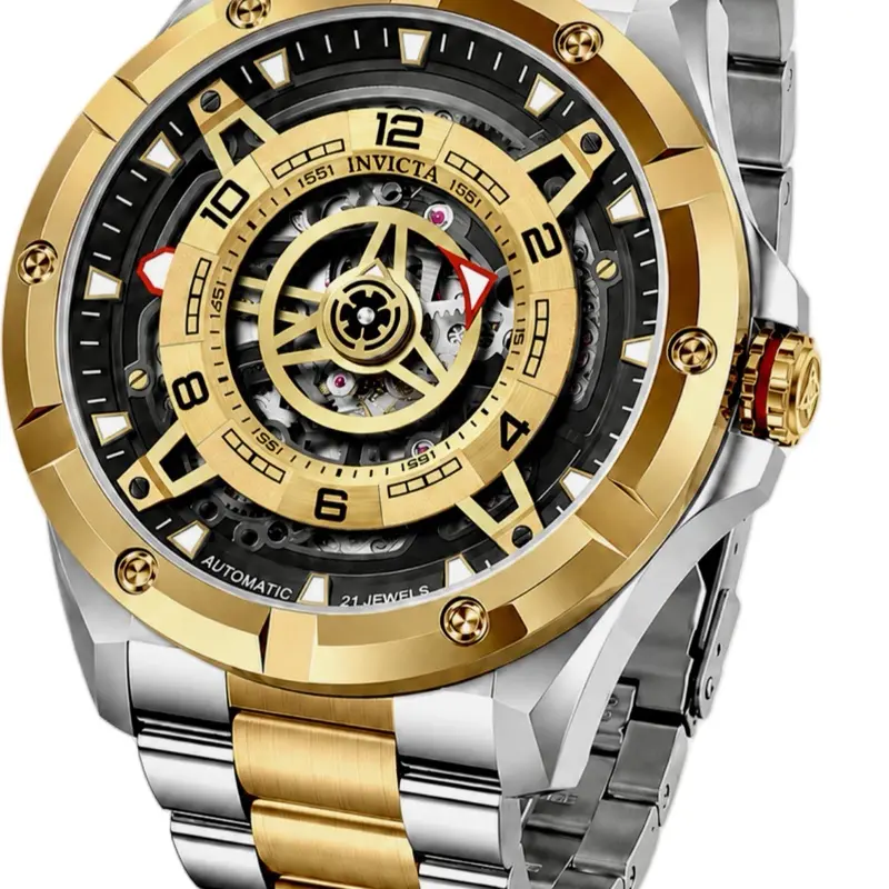 Invicta Racing Interpoint Automatic Men’s Watch - 43.5mm 2 tone Steel and Gold