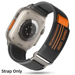 Trail Loop Elastic Nylon Adjustable Strap Sport Wristbands, Smartwatch Strap for Apple Watch 49mm 44mm 45mm 42mm 40mm 38mm Braided Solo Loop for Man Women Bracelet for iWatch Series Ultra1-3 S11 10 9 8 7 6 SE 5 4 3 2 Watchband Smart Watch Straps