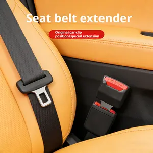 Universal Car Seat Belt Extender Alloy Buckle Adapter Safety Belt Extension Connector for Rear Seat and Most Vehicle Models