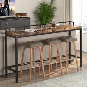 LITTLE TREE 70.9 inch Extra Long Sofa Table, Narrow Console Table Behind Couch, Rustic Industrial Entryway Table Skinny Hallway Table for Living Room small