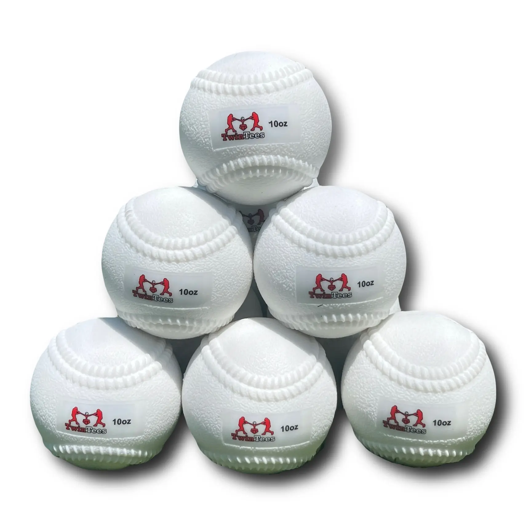 TwinTee 10oz Hitting Plyo Balls with Seams - 5 or 10 Pack - FREE Carry Bag - Increase Exit Velocity & Improve Barrel Control - Great for All Ages Baseball Training Equipment Bat Gear