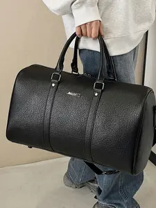 Travel Tote Bag, Dry Wet Separation, Multi-Functional Handbag, Large Capacity, Casual Style, PU Material, Foldable, All Seasons