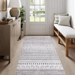 Machine Washable Area Rug with Non-Slip Backing, 3x5 FT / 5x7 FT Low-Pile Modern Rug with Reinforced Edges for Living Room, Bedroom & Dining Room