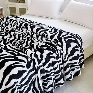 Zebra Patterned Blanket for Spring And Summer Room Decoration, Bedroom Decor, Couch for Living Room, Daily Claim My Gift for Valentine'S Day, Mother'S Day, And Back to School
