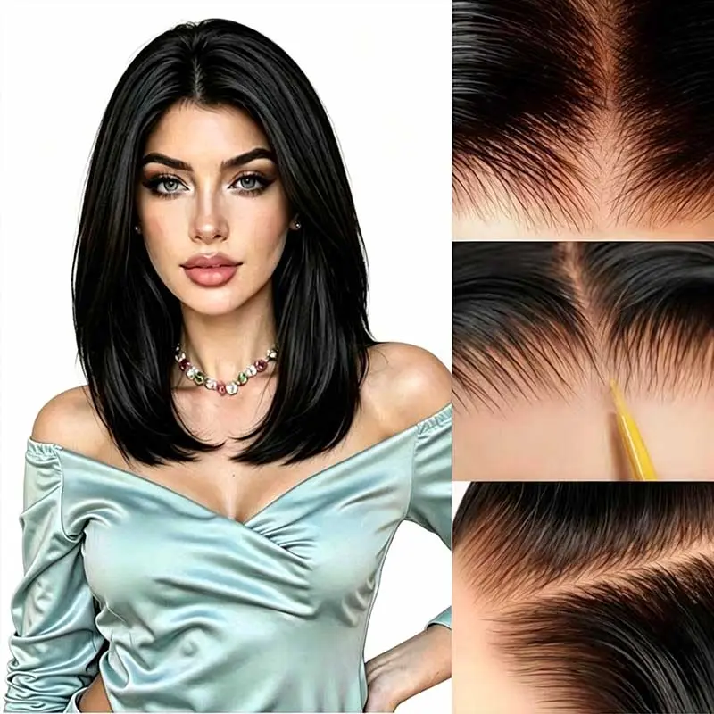 Wear And Go Glueless Wigs Pre Cut 13x4 HD Straight Lace Human Hair Wig Plucked Straight Hair Wig Natural Hairline with Tiny Knots Natural No Glue Wig