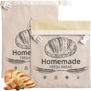 1 Pack Beeswax Bread Bag for Sourdough, Reusable Organic Linen Bread Bag with Beeswax Coating, 17 x 12.6 Inches – Freezer-Friendly Food Storage Bag for Freshness Preservation