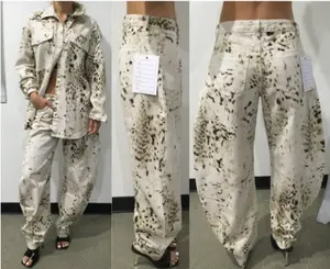 Ocotillo Printed Barrel Leg Jeans - Cream/combo