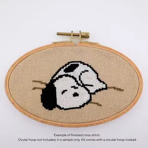 Sleeping puppy Cross stitch kit,  beginner friendly, simple cute dog pattern