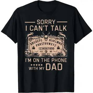 Cotton Women's Ouija Board Funny Graphic T-Shirt "Sorry I Can't Talk" Casual Short Sleeve Tee