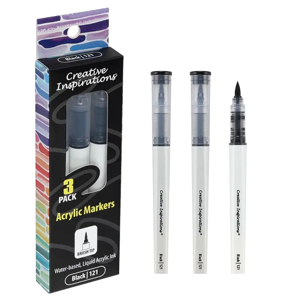 Creative Inspirations Acrylic Paint Markers Flexible Brush Tips Water ...