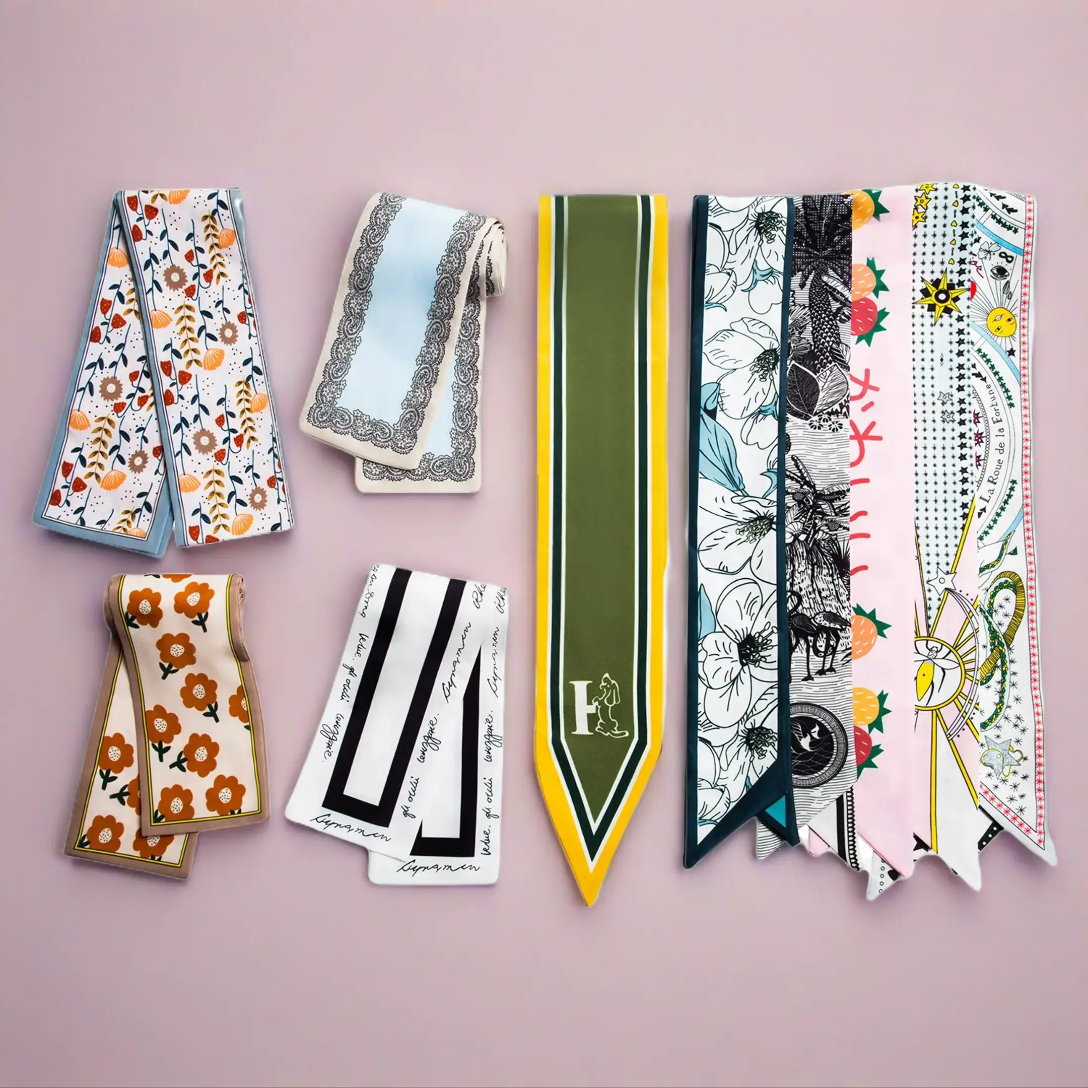 10 pieces set hair ribbon scarf set, fashion ribbon scarf for hair, handbag handle scarf, purse scarf for women, hair accessories, bag accessories, bag scarf, handbag scarf for women girls ladies, fashion accessories Cute skinny scarves
