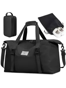 Gym Bag for Men and Women, Waterproof Duffle Bag with Shoe and Wet Clothes Compartments, Large Workout Bag for Travel and Weekends