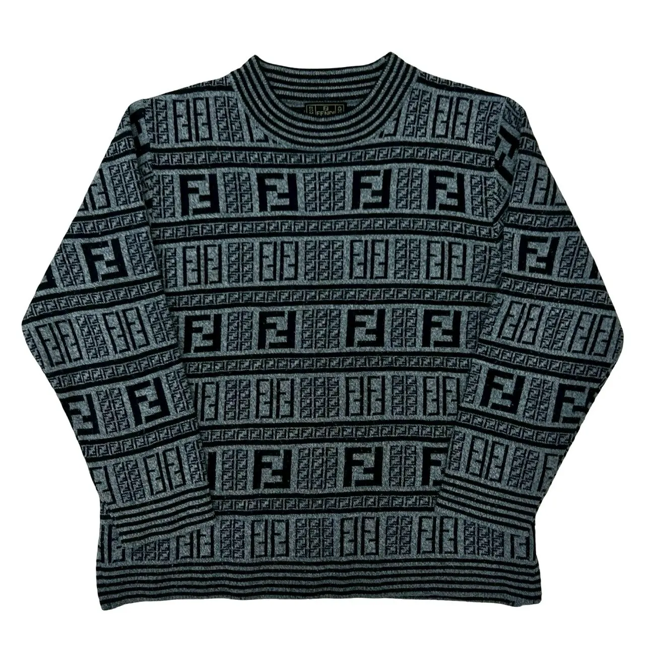 Pre-owned FENDI Wool Small Leather Goods FF Acrylic Sweater