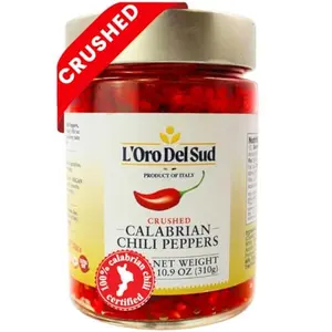 Crushed Calabrian Chili Peppers Paste, 9.8 oz (280 g) Spread, Chopped, Grown and Packed in Calabria Italy, Authentic Italian, Spicy and Savory Taste, L'Oro Del Sud