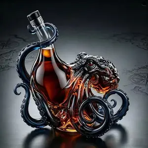 Handmade High Borosilicate Glass Octopus Bottle, Creative Whiskey Brandy Xo Tequila Dispenser Barware, Unique Bar Decor, 1pc 2026 New Model
