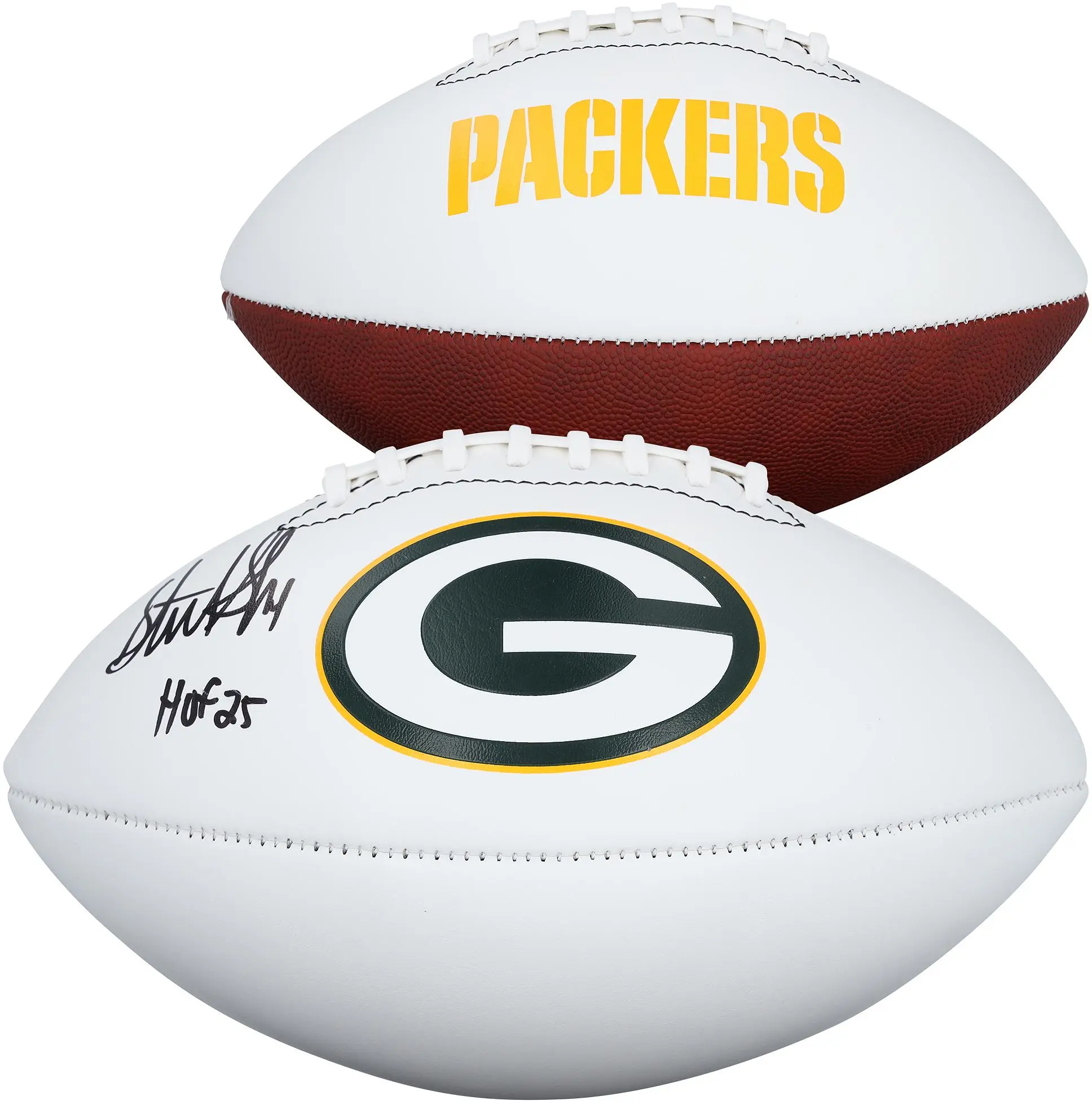 Sterling Sharpe Green Bay Packers Autographed Franklin White Panel Football with "HOF 25" Inscription - Fanatics Authentic Certified