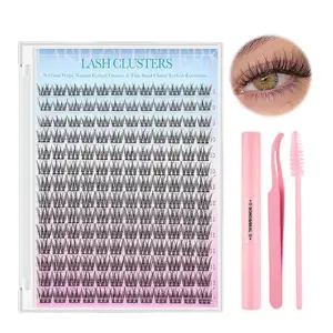 Beginner Friendly Lash Kit 9–12mm | Soft Lightweight Cluster Lashes with Glue, Tweezers & Spoolie Brush