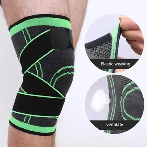 Compression Knee Brace Support, Knitted Basketball Cycling Running Knee Protector, Outdoor Hiking Tennis Knee Sleeve, Sports Compression Gear, Breathable Compression Sleeves, Adjustable Velcro Sleeve