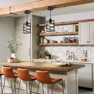 Black Farmhouse Pendant Lights Kitchen Island Decor Modern Seeded Glass Over Sink Pendant Light Fixture for Dining Room Bedroom Entryway Porch Hallway