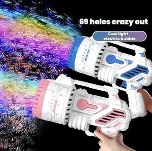 2026 The latest 69 hole Bubble Machine - Children's colored light bubble machine, outdoor and party toys, the best gift for children! Stress-relieving toys