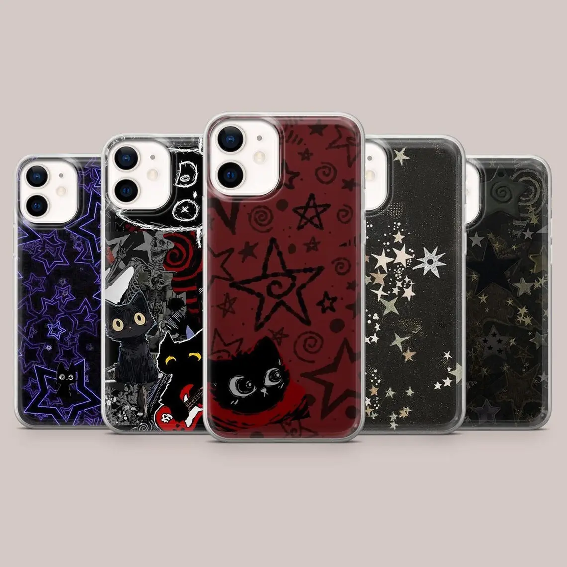 Grunge Star Gothic Phone Case Y2K Emo Cover for iPhone 17 Pro Max 17 Air 17Pro 16 15 14 13 12 11 Pro Max Series & Galaxy Series – check our available sizes