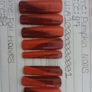 Pumpkin Nails Fall Halves - Perfect for Halloween and Fall Season