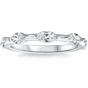 .80Ct Marquise Cut Diamond Wedding Ring Stackable Band 14k Gold Lab Grown