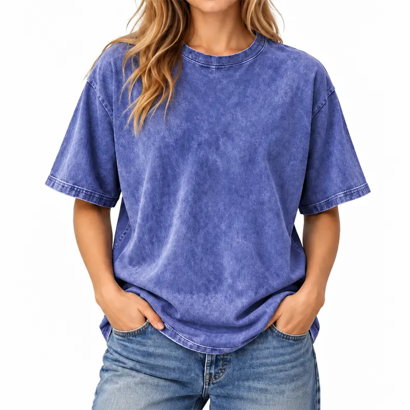 Oversized cotton shirt with a frosted wash finish, breathable sports style, solid color, short-sleeved basic design, suitable for running, training, couple matching, everyday wear, gym, distressed, unisex