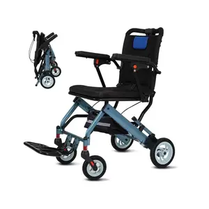 Lightweight Folding Transport Wheelchair for Adults & Seniors, 16 Inch Wide Seat, Aircraft-Grade Aluminum Construction, Reversible Removable Armrests, Swing-Away Footrests, 8" PVC Rear Wheels, Dual Safety Handbrakes, Portable Medical Mobility Aid