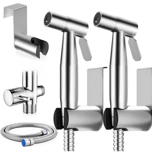Handheld Toilet Bidet Sprayer for -Adjustable Water Pressure Control with Bidet Hose for Feminine Wash, Fits US Standard 7/8" Toilet， Brushed Nickel Faucet Cloth Diaper for  o bidet spra stainless yer kit bidet sprayer kit modern baby toilet-adjustable
