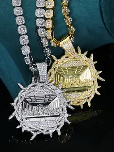 Hip Hop Iced Out Last Supper Pendant Necklace Set, Unisex Rock Sugar Chain Jewelry, High Quality Blingbling Cuban Chain, Daily Wear, Iced Out Chains