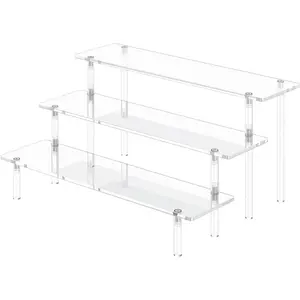 3 Tier  Display Risers, Large Perfume Organizer Stand, Clear Cupcake Stand Holder, Display Shelves for Figurines, Dessert Shelf for Party, Risers Display Stand for Decoration (1 Pack)