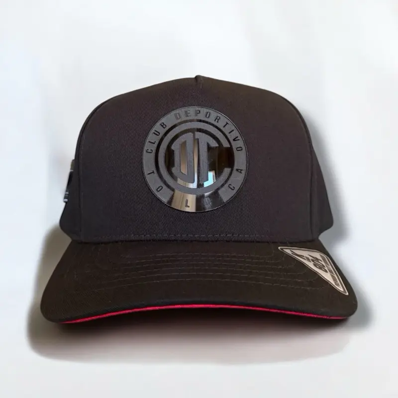 Toluca Club Men's Snapback Hat, Black Adjustable Flat Brim Baseball Cap with a Bold Metal Plate Team Logo, Snapback Adjustable, Men's Hats Snapback