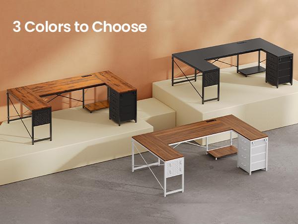 SEDETA 67" U Shaped Desk with 4 Fabric Drawers, Reversible Corner Computer Desk with Power Outlet & CPU Shelf, L Shaped Office Desk with Pegboard for Home Office SEDETA 67" U Shaped Desk with 4 Fabric Drawers, Reversible Corner Computer Desk with Power Outlet & CPU Shelf, L Shaped Office Desk with Pegboard for Home Office