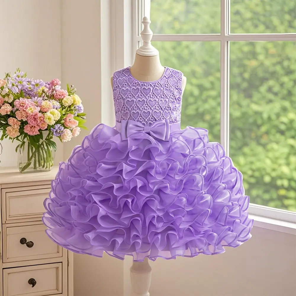 062 Girls cake skirt sweet pink beautiful dress skirt suitable for birthday party anniversary
