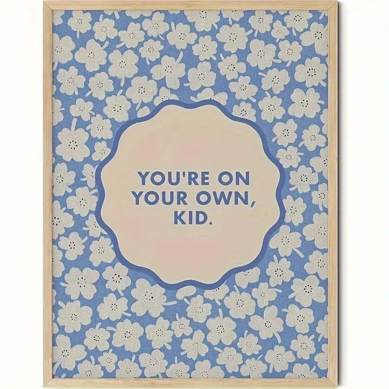 Midnights Lyrics Poster or Canvas – Vintage Blue Floral Wall Art Inspired by Swift Album, Aesthetic Decor for Bedroom or Office, Unframed Music Print