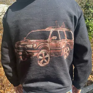 Custom hand drawn bleached hoodie