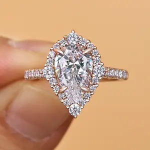 Maxine 3.3ct Pear Cut 5A Cubic Zirconia Engagement Ring for Women - Stunning Artificial Gemstone Jewelry, Ideal for Proposal, Wedding, Anniversary, Engagement Rings For Women