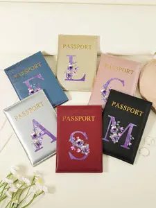 Women's Elegant Flower Pattern Passport Holder, Lightweight & Portable Passport Wallet, Simple & Lightweight ID Card & Card Holder Suitable for Travel Use