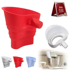 Mess-Free Flour Funne for Kitchen Aid Mixer, Spill-Proof  Funnel for 4.5-5 Qt Tilt- Models, Stand Mixer Accessories and Attachments for Baking, Easy to Use, and Clean (Red)