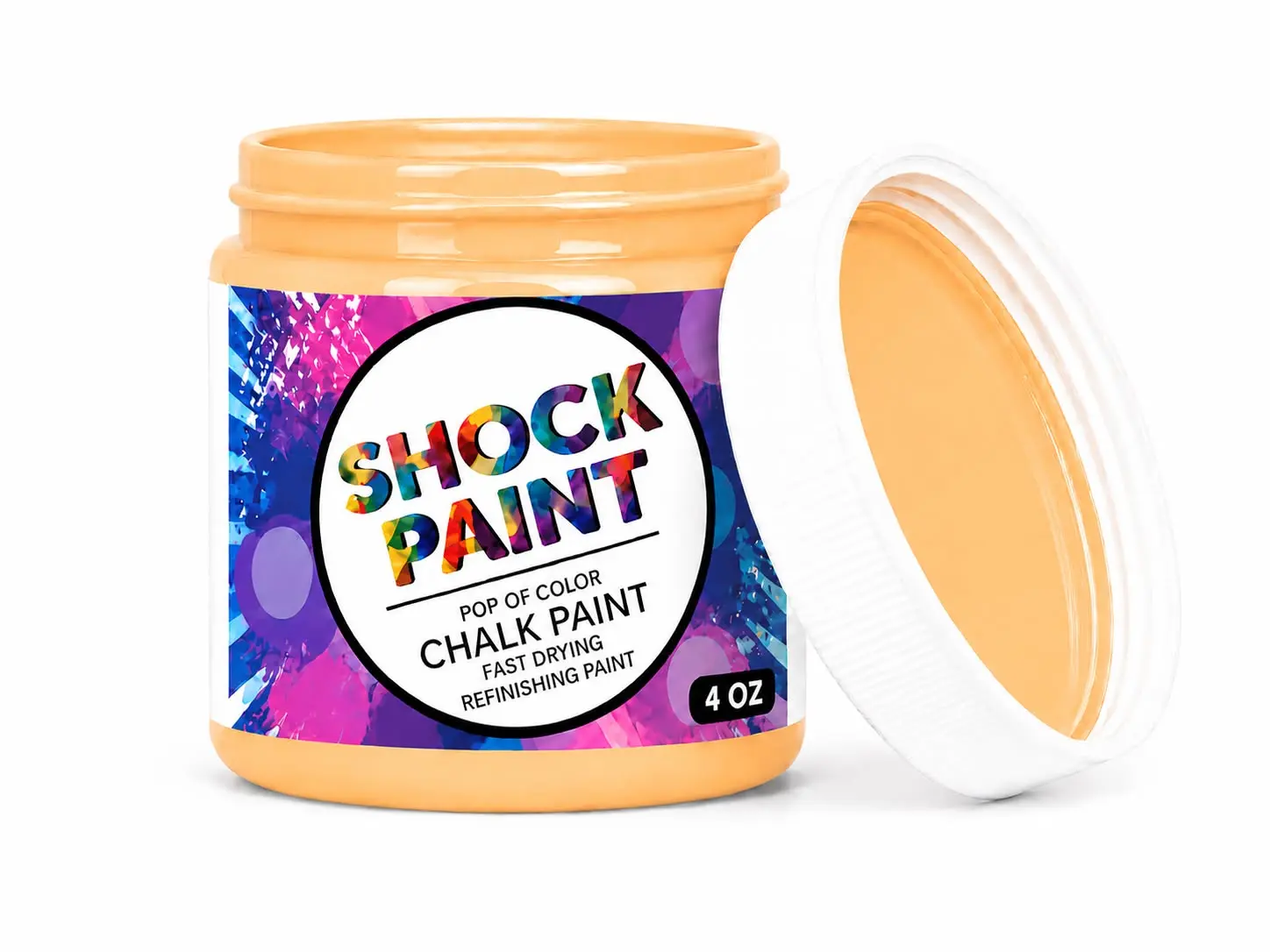 Tropical Orange Acrylic Chalk-Like Paint - 4 oz Pop of Color